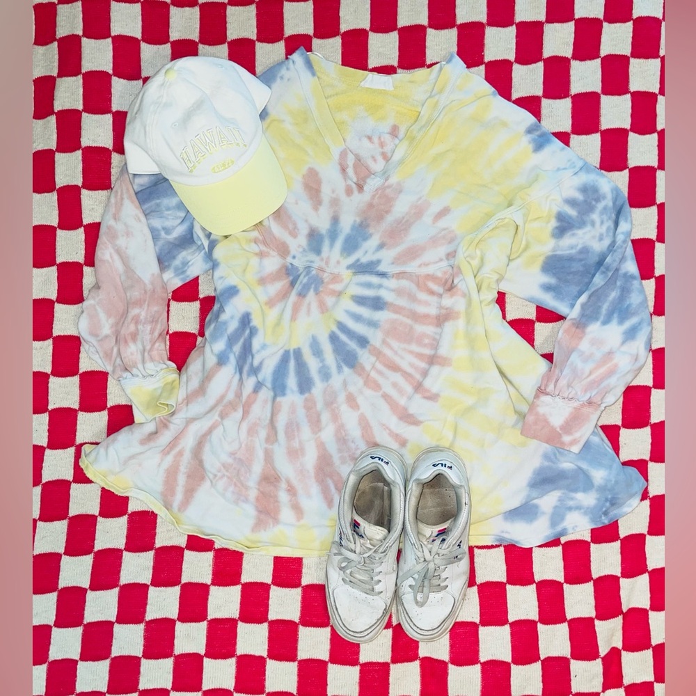 Luca + Grae “Made of Magic” Oversized Tie-Dye Sweatshirt Mini Dress - Medium